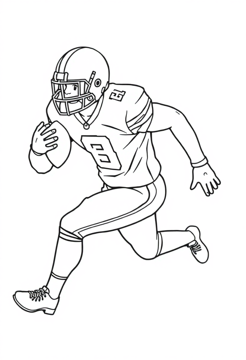 Defensive End Rushing coloring page, free printable