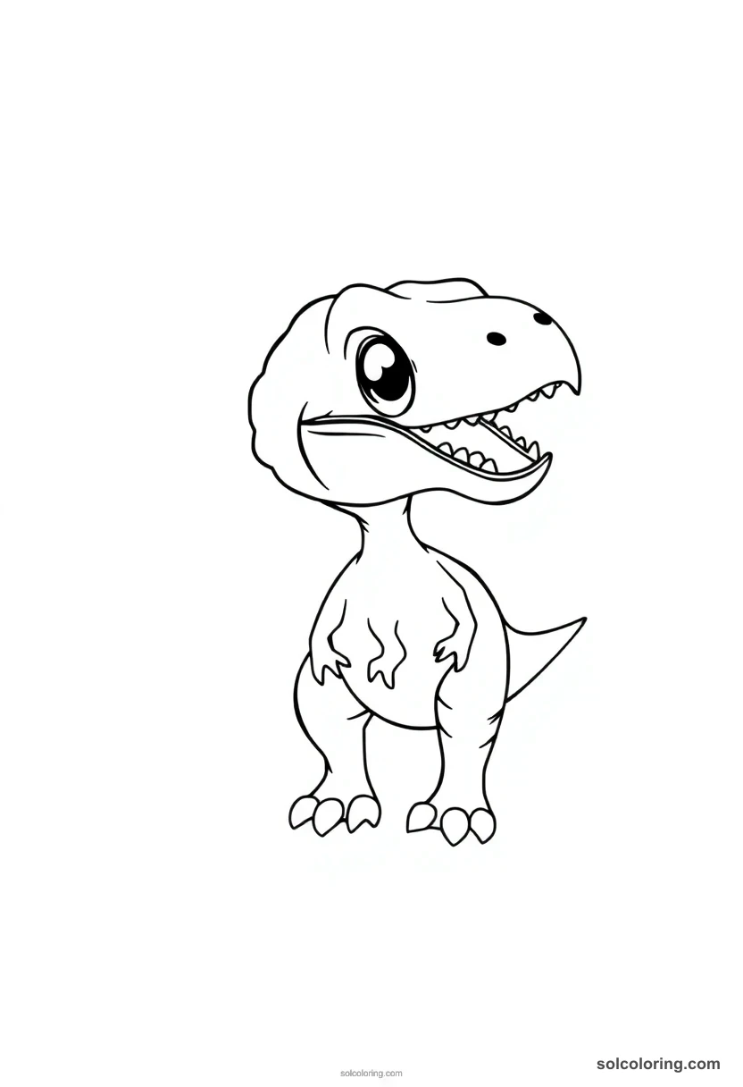 Chibi Deinonychus chibi coloring page for kids
