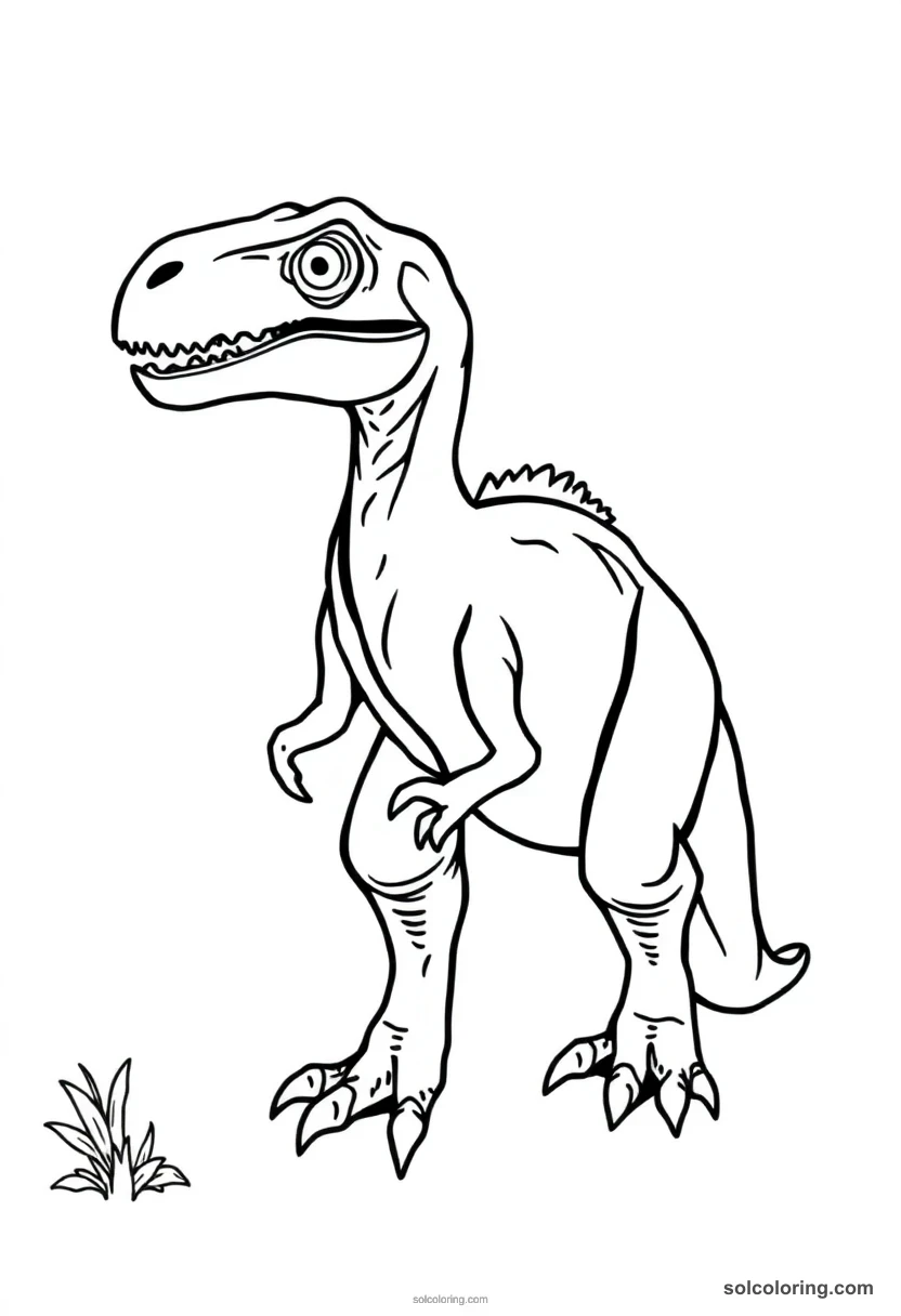 Simple Deinonychus simple coloring page for kids