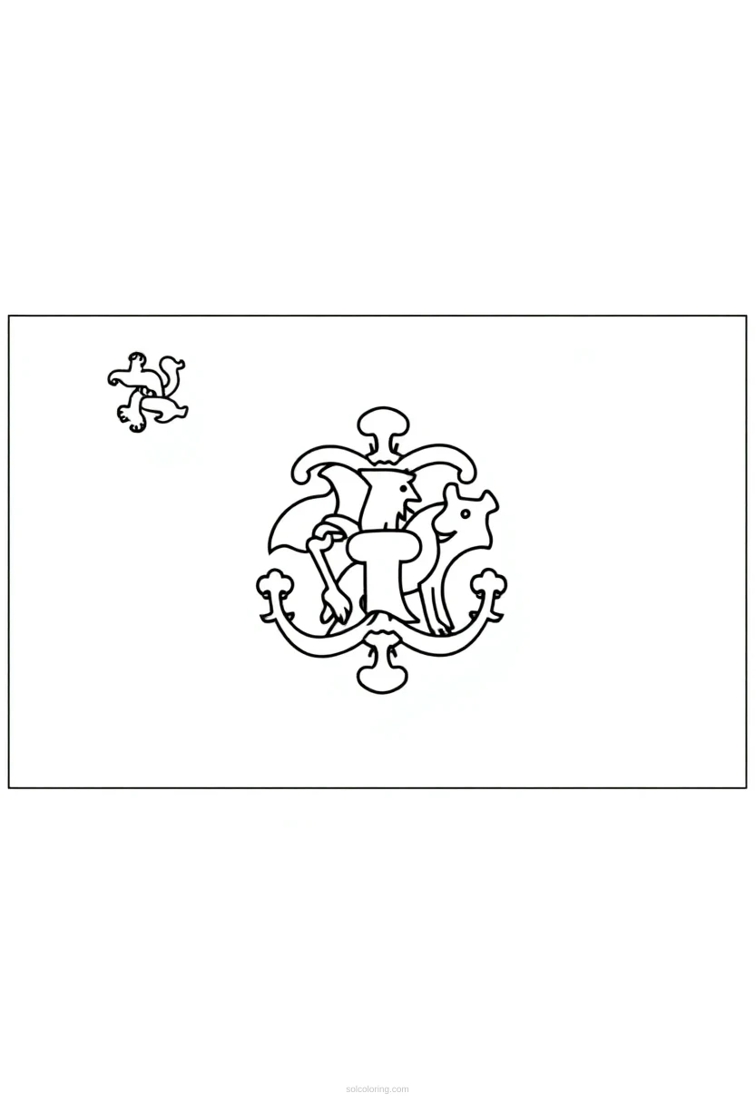 Delaware State Flag coloring page for kids