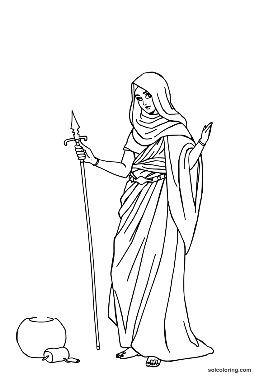 Delilah Disguising Herself To Trick The Merchants coloring pages