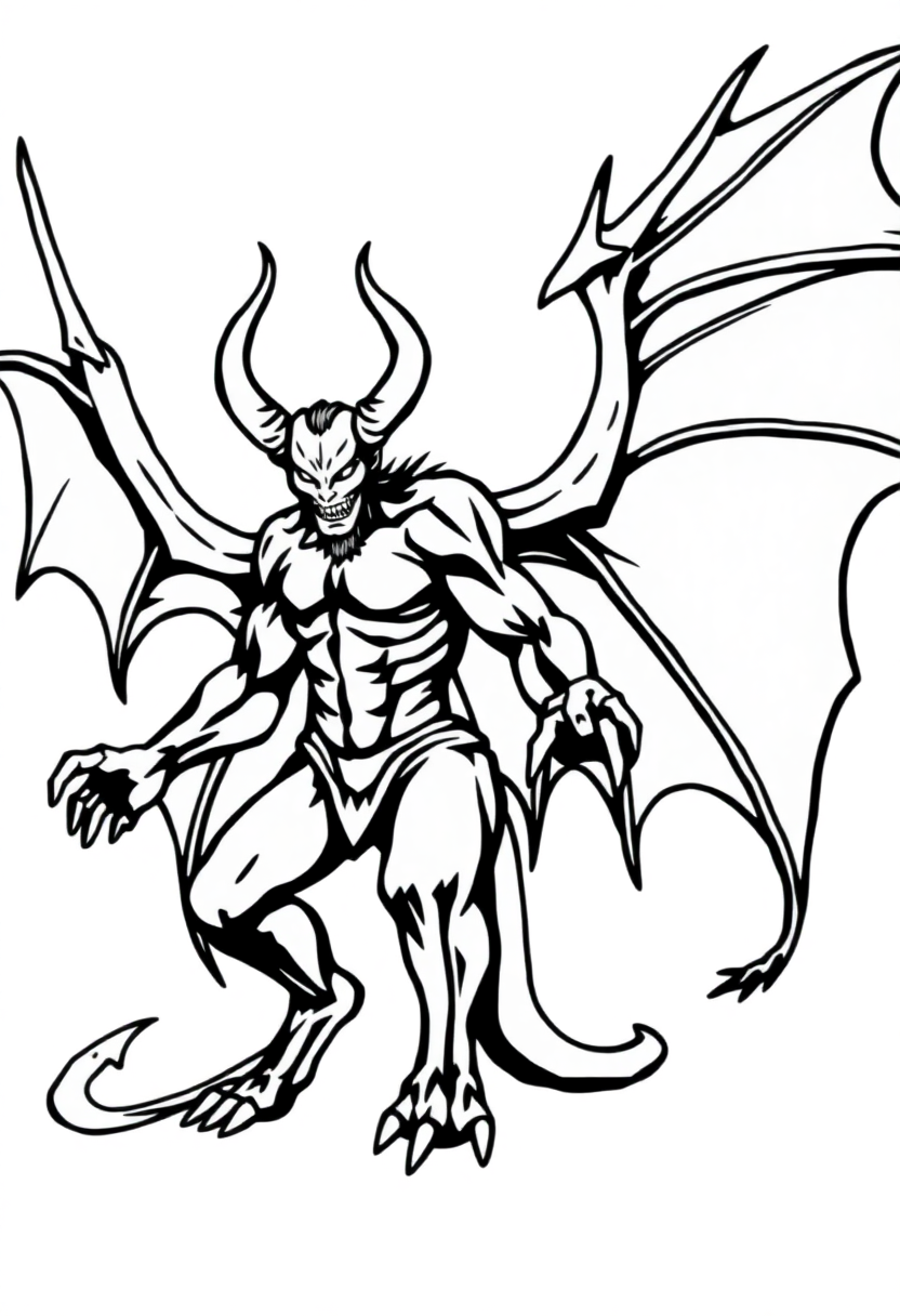 Demon Lord With Wings coloring pages