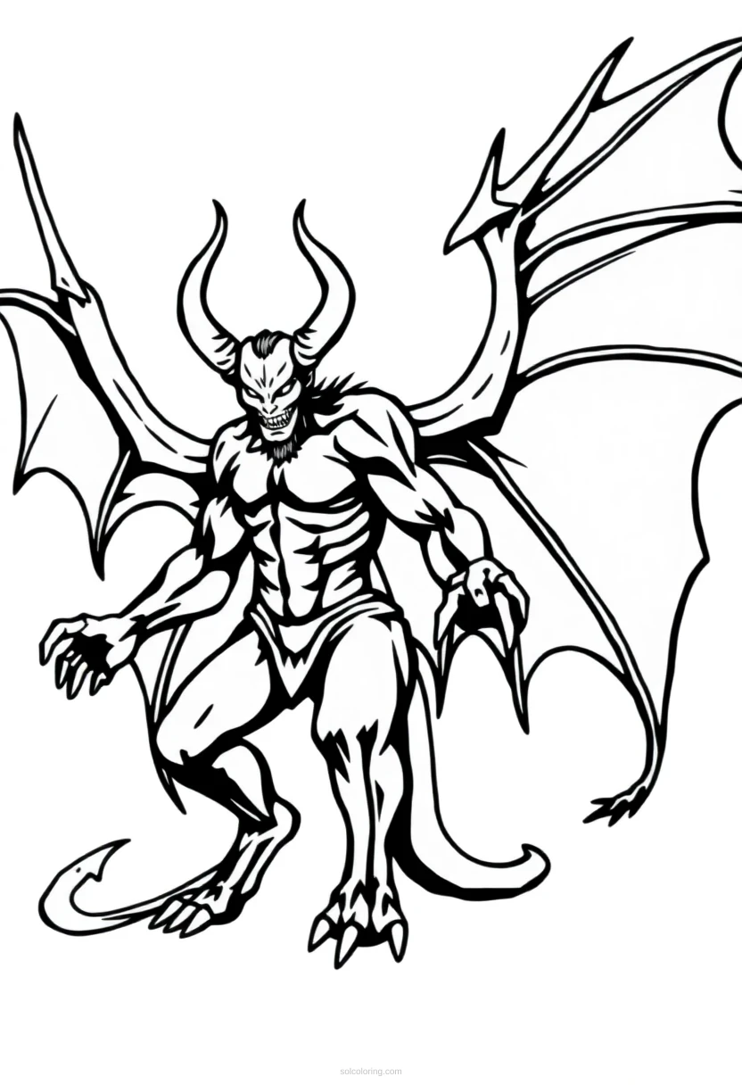 Demon Lord With Wings coloring pages