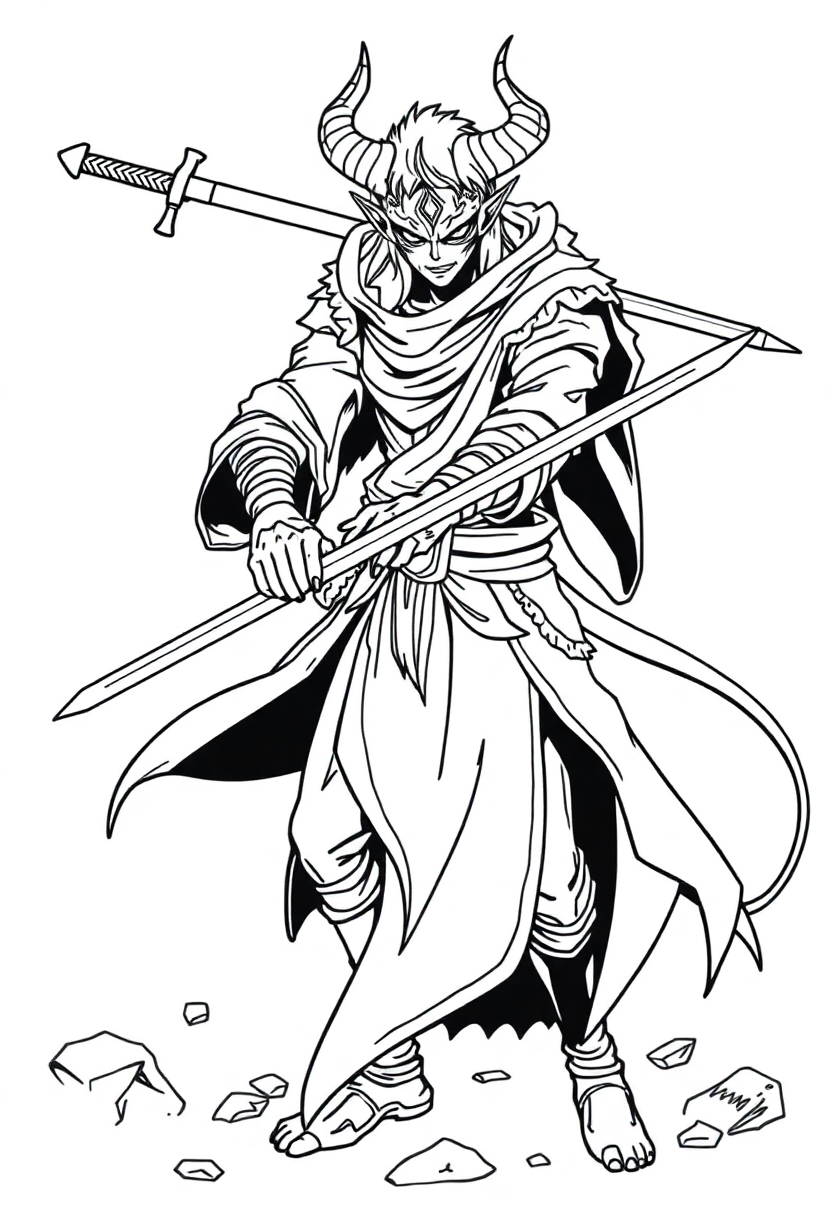 Demon Slayer Swordsman coloring page, free printable