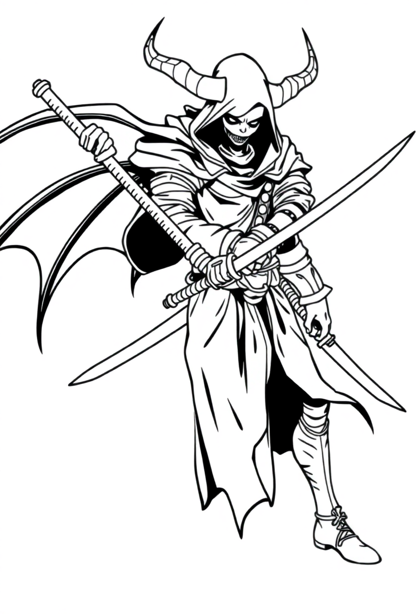 Demon Slayer Swordsman coloring page, free printable