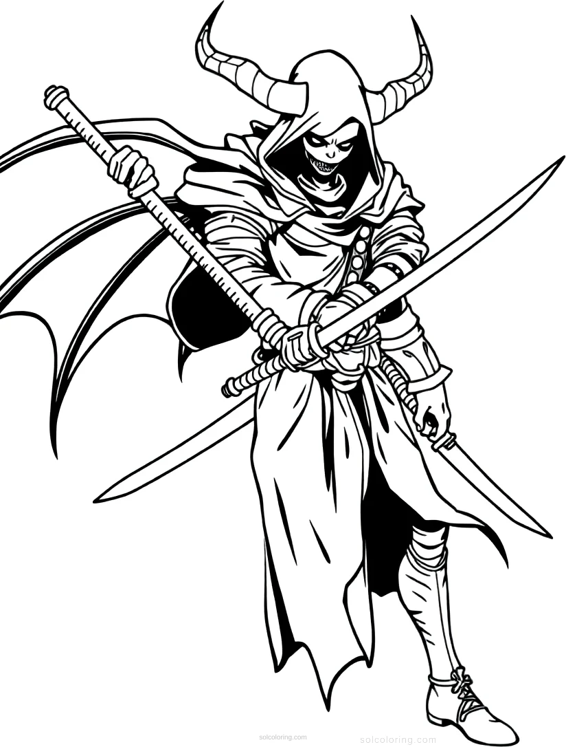 Demon Slayer Swordsman coloring page for kids