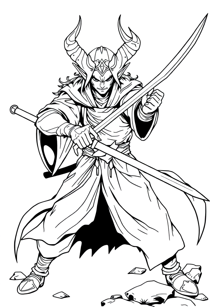 Demon Slayer Swordsman coloring page, free printable