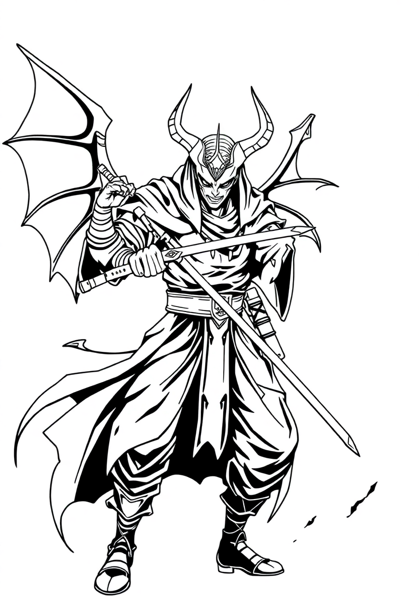 Demon Slayer Swordsman coloring page, free printable