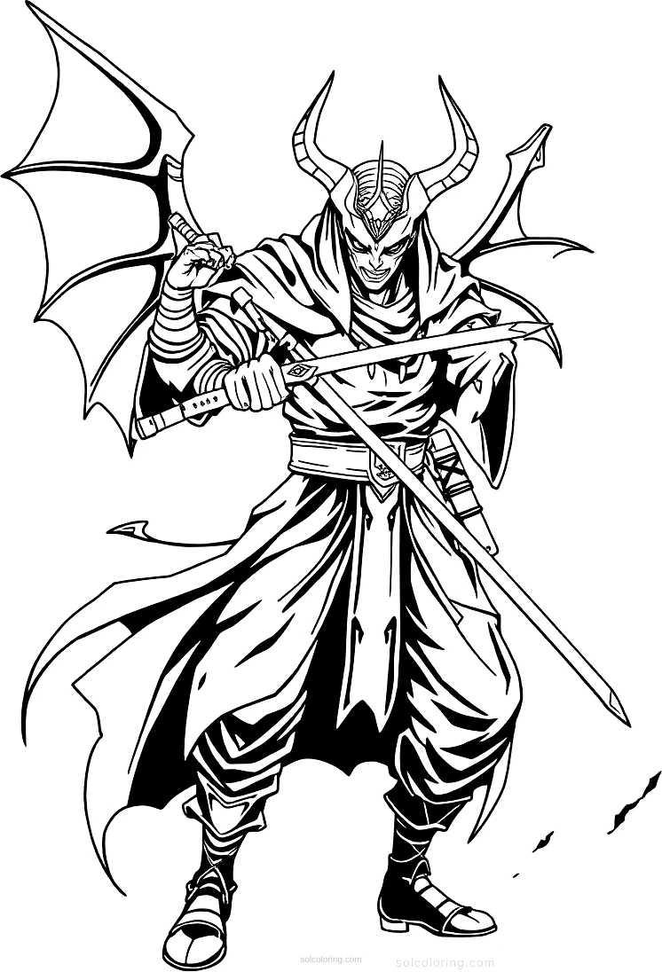 Demon Slayer Swordsman coloring page for kids