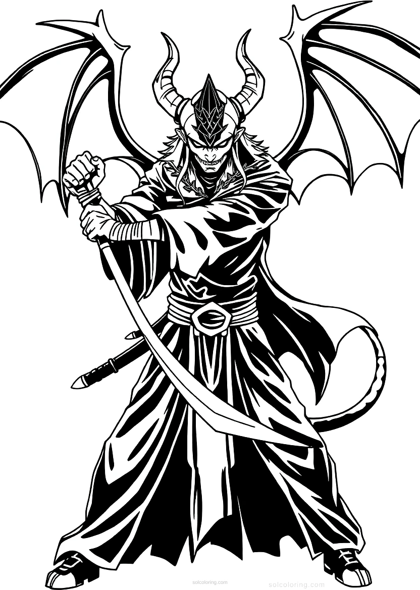 Demon Slayer Swordsman coloring page for kids