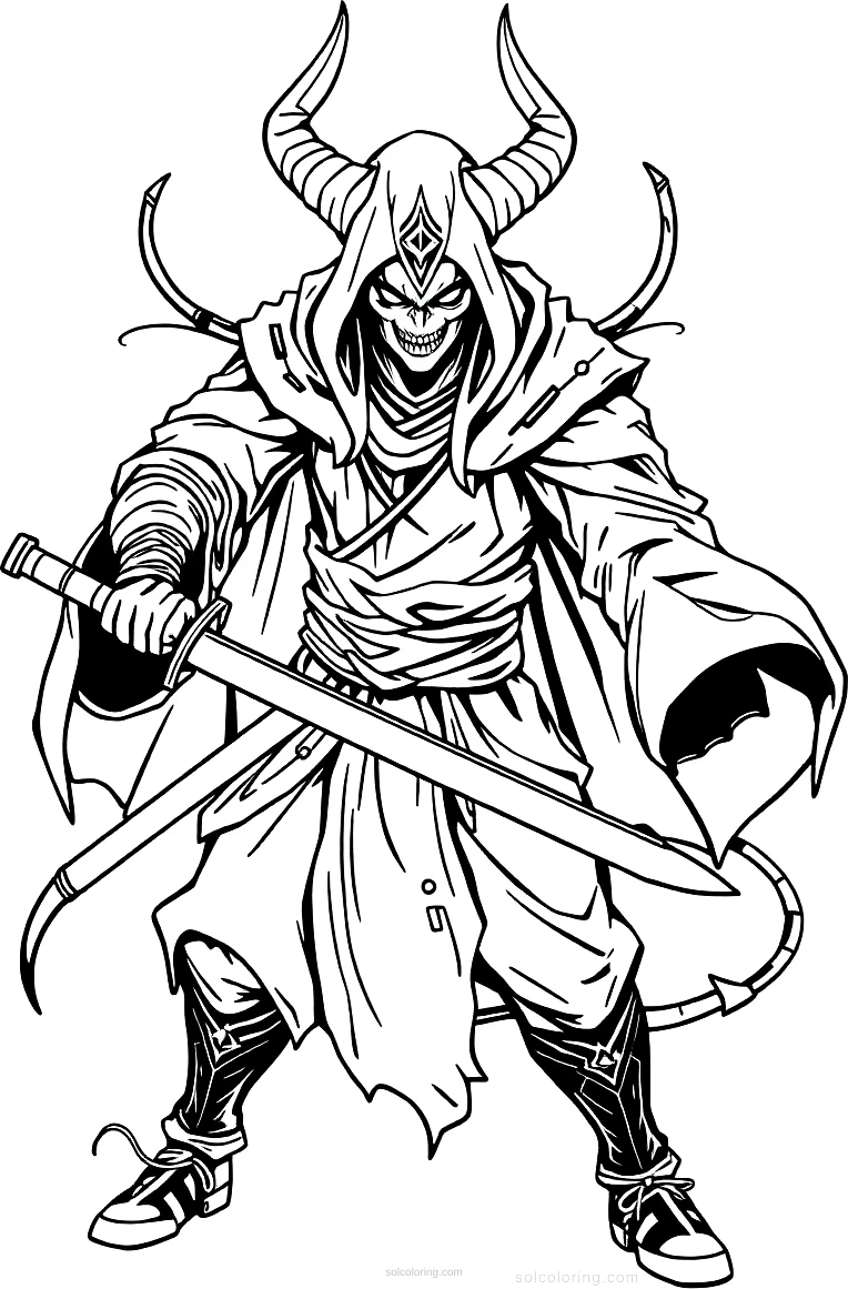 Demon Slayer Swordsman coloring page for kids