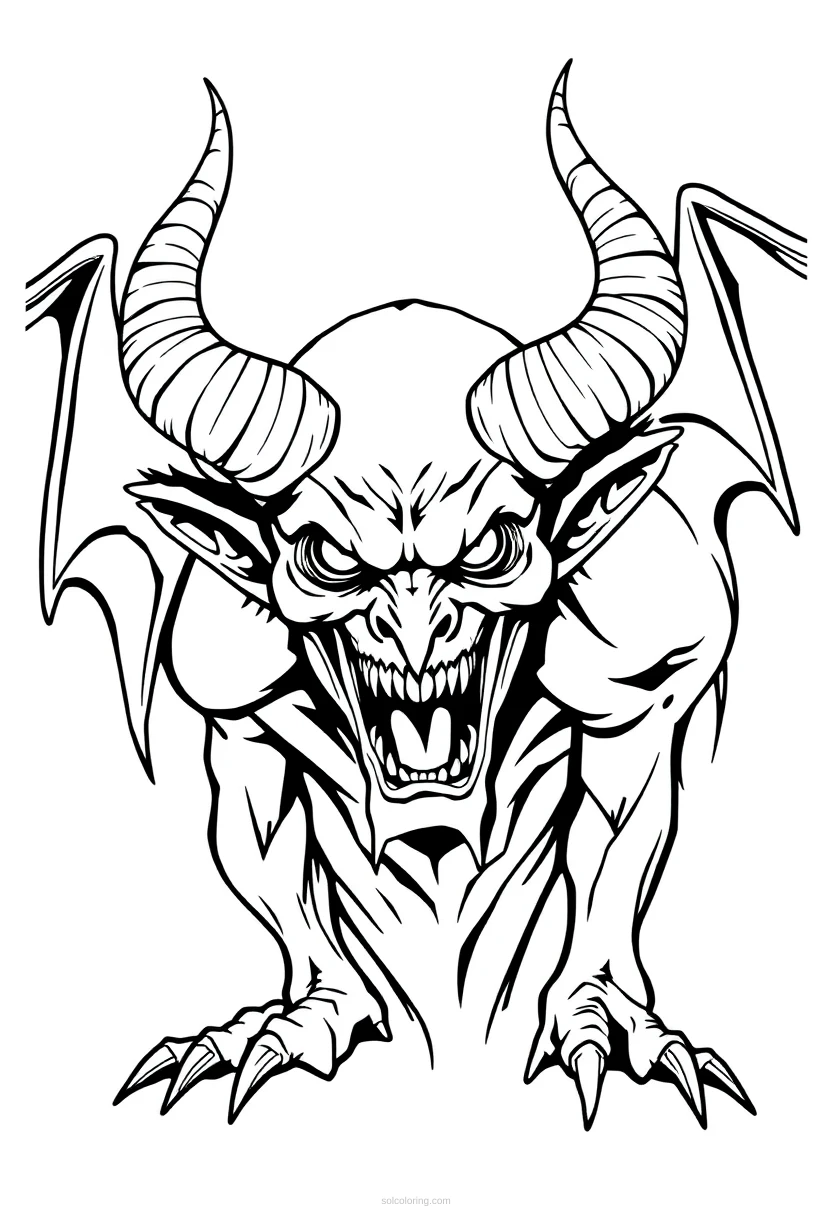Demon With Horns coloring pages