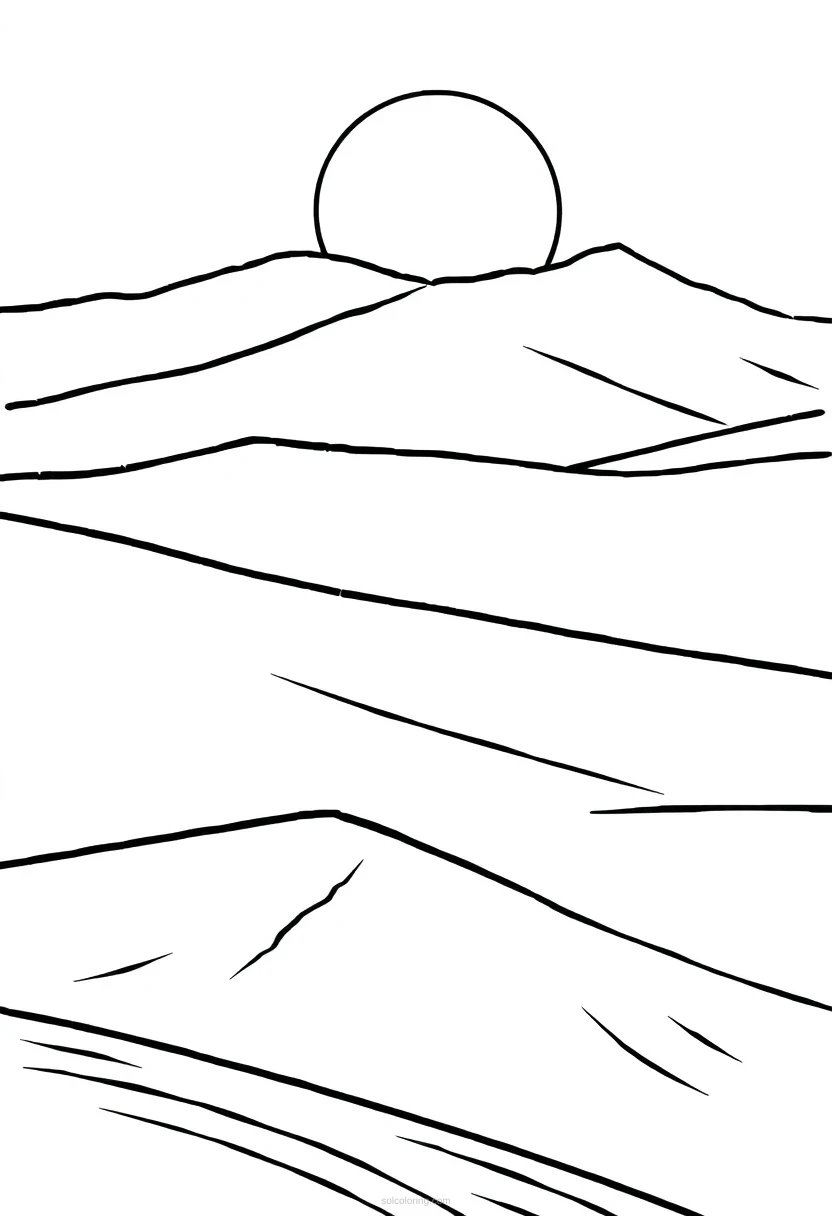 Desert Dunes coloring page for kids