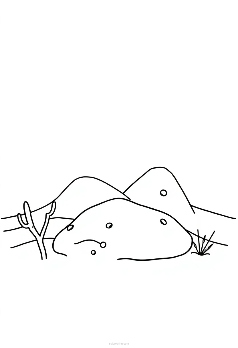 Desert Dunes coloring page for kids