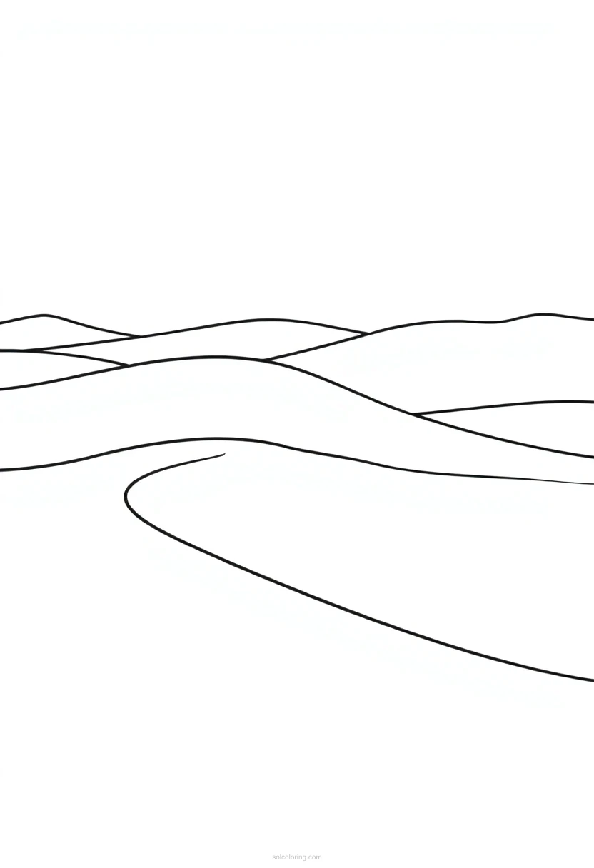 Desert Dunes coloring page for kids