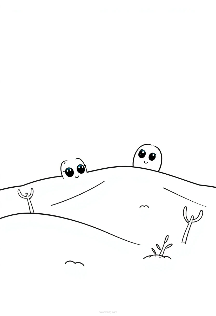 Desert Dunes coloring page for kids