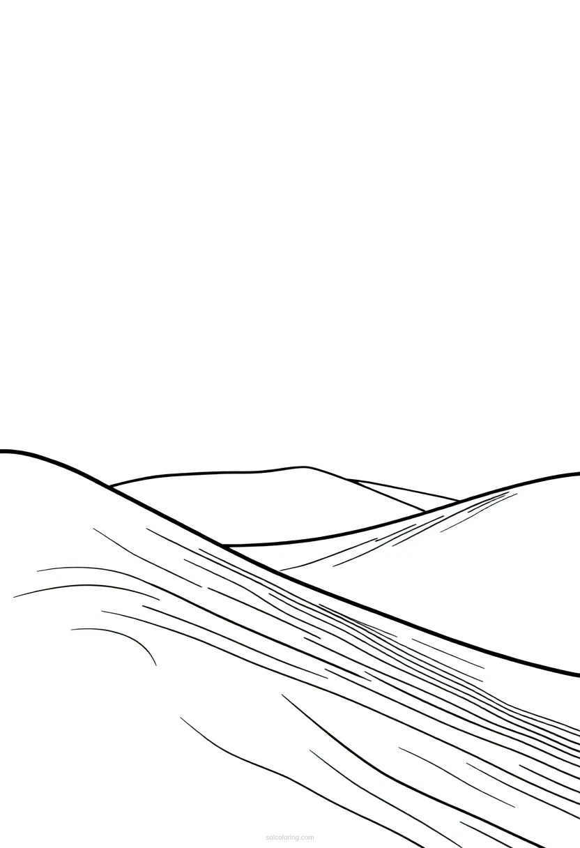 Desert Dunes coloring page for kids
