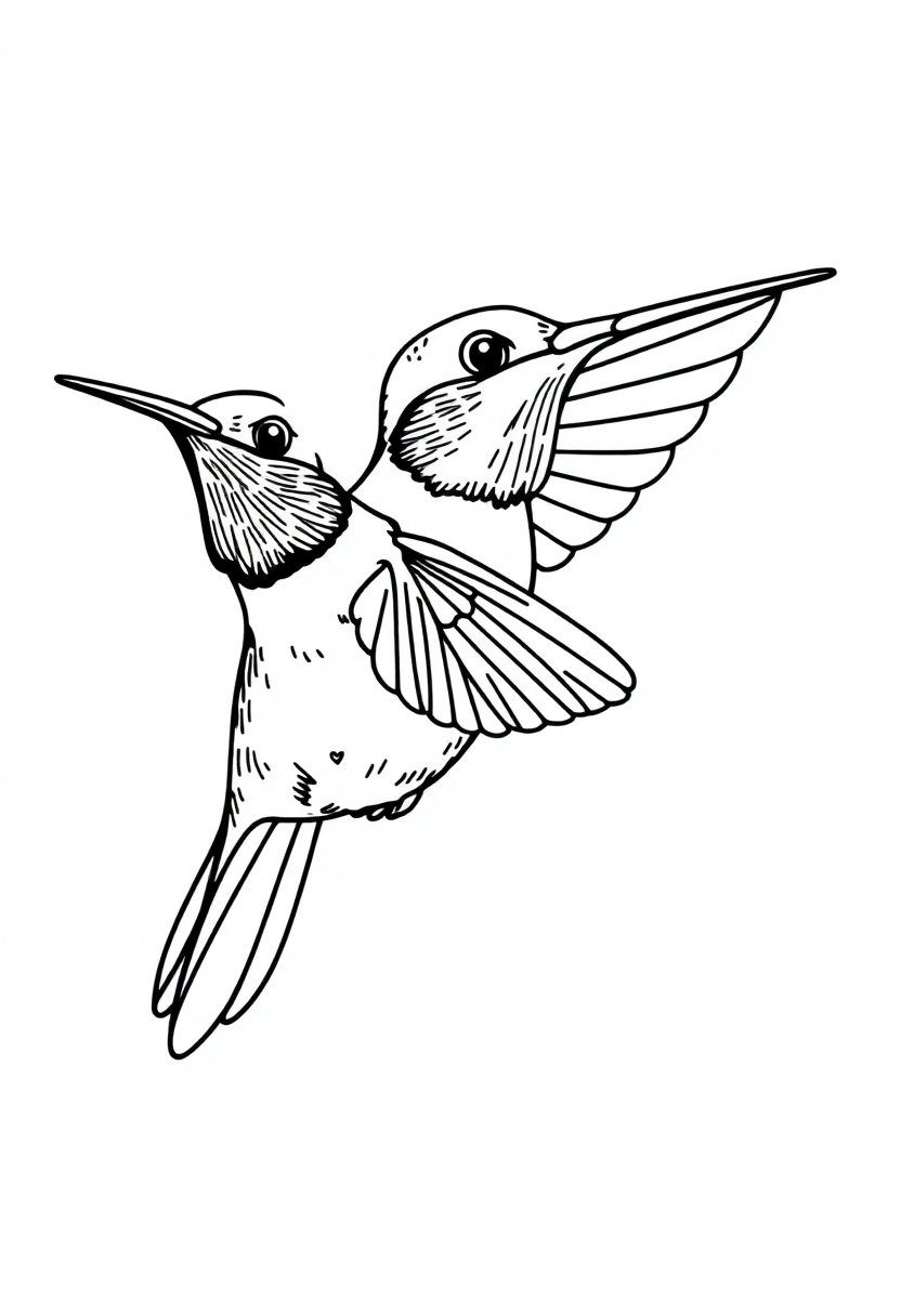 Hummingbird In Flight coloring pages