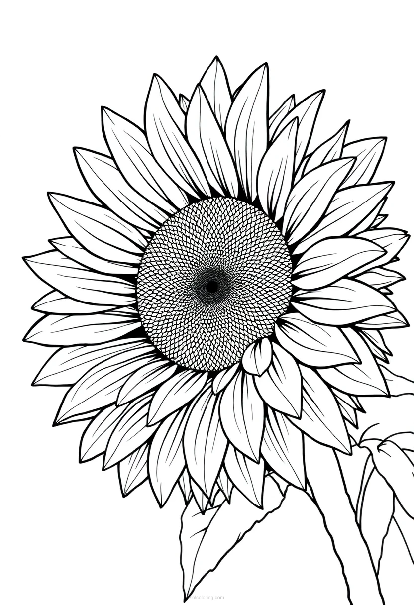 Sunflower Bloom coloring page for kids
