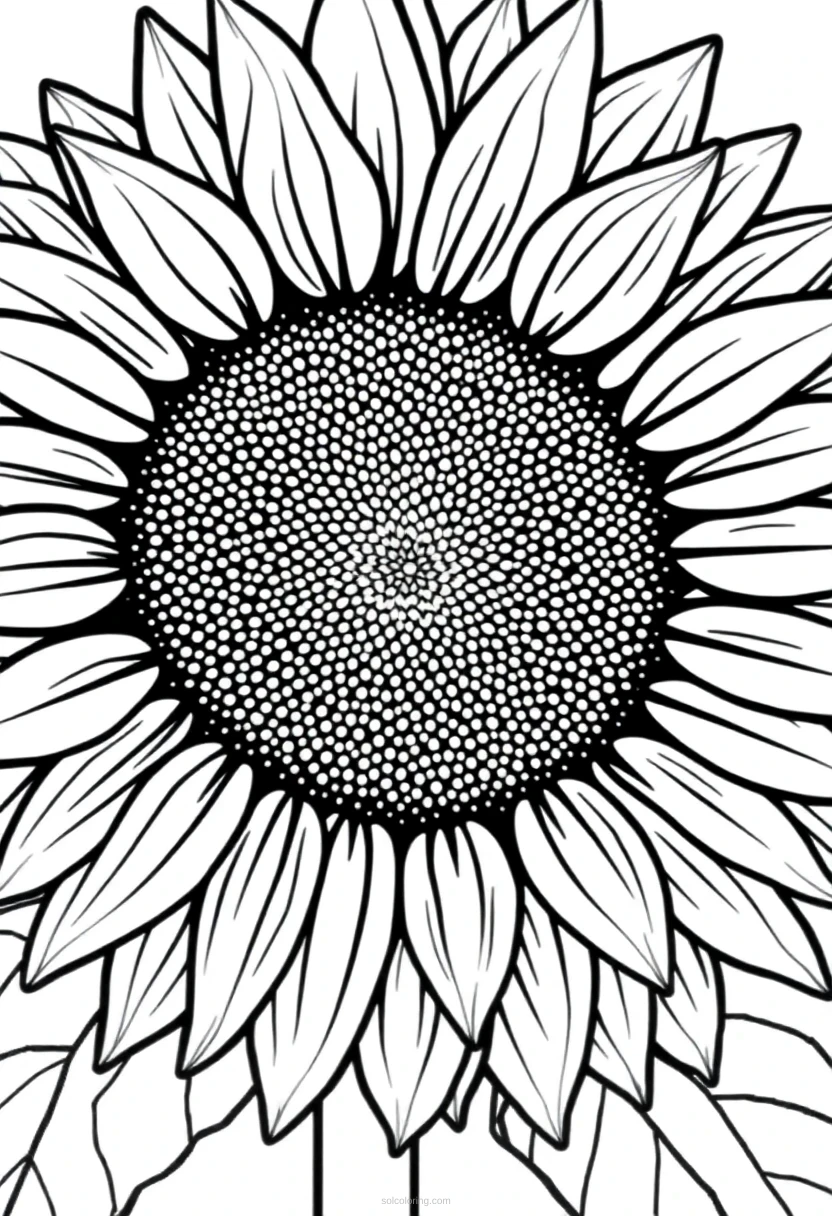 Sunflower Bloom coloring page for kids