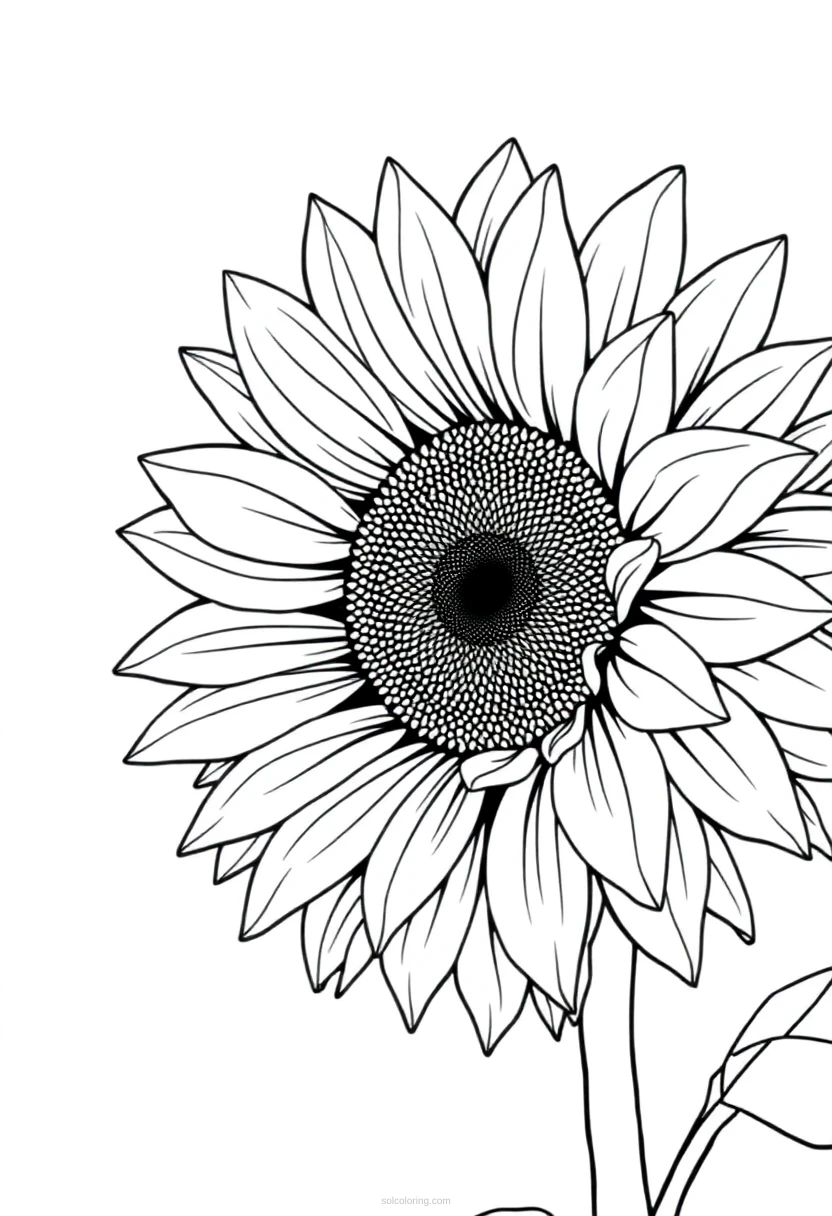 Sunflower Bloom coloring page for kids