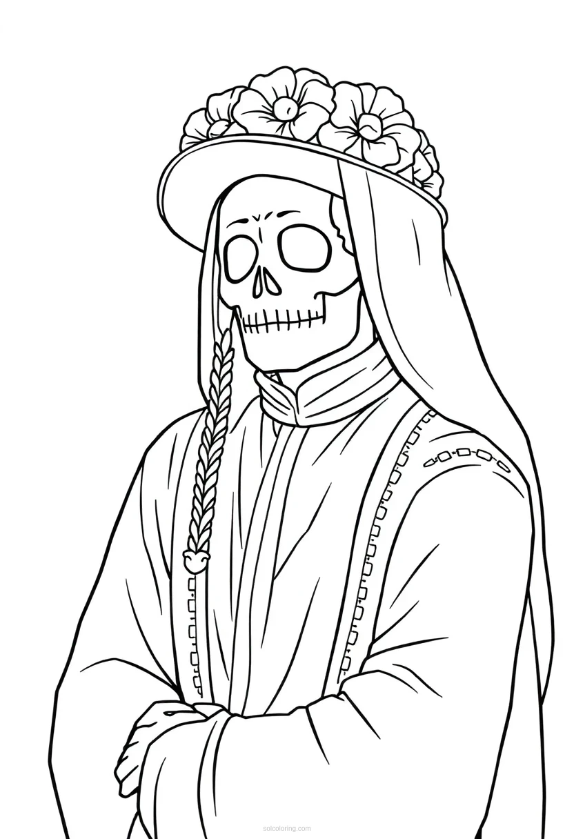 Dia de Muertos coloring page for kids