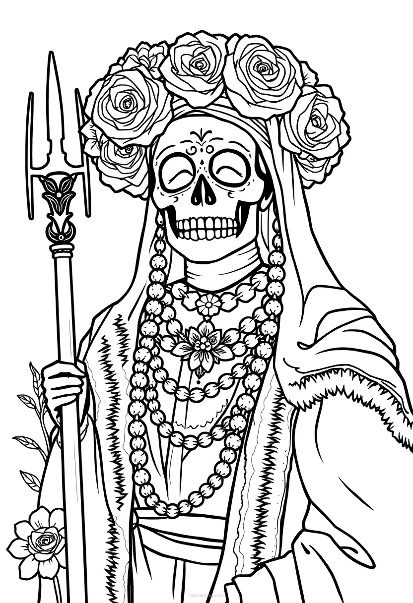 Dia de Muertos coloring page for kids