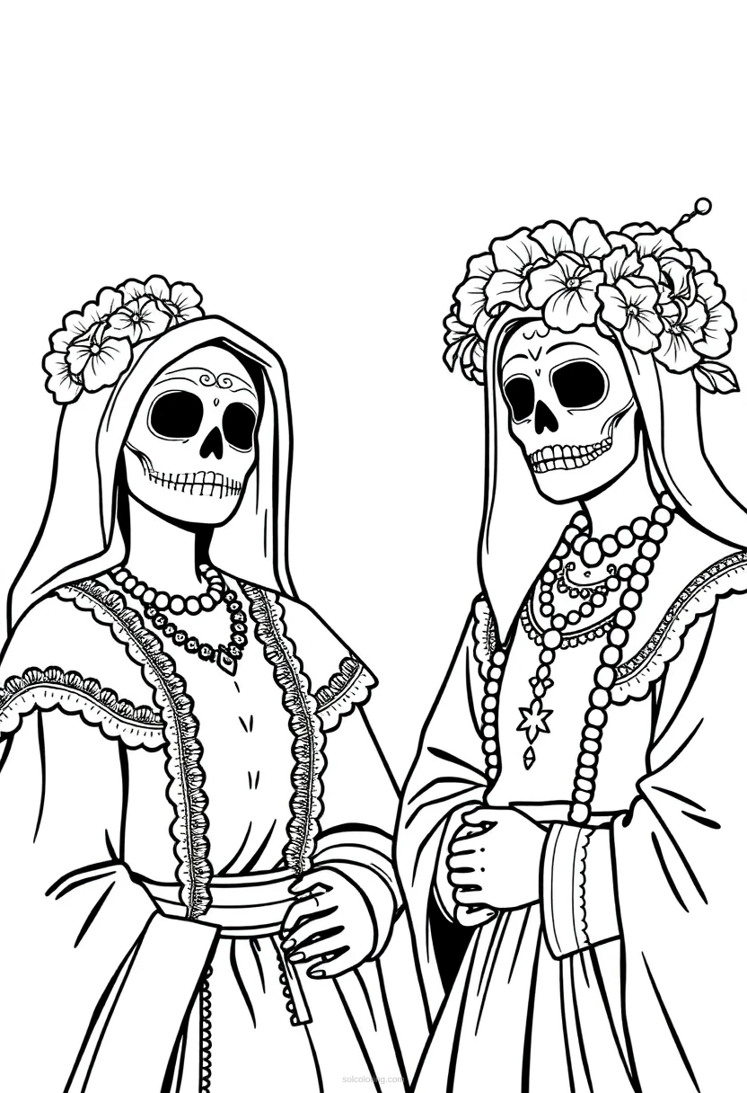 Dia De Muertos Mandala coloring pages