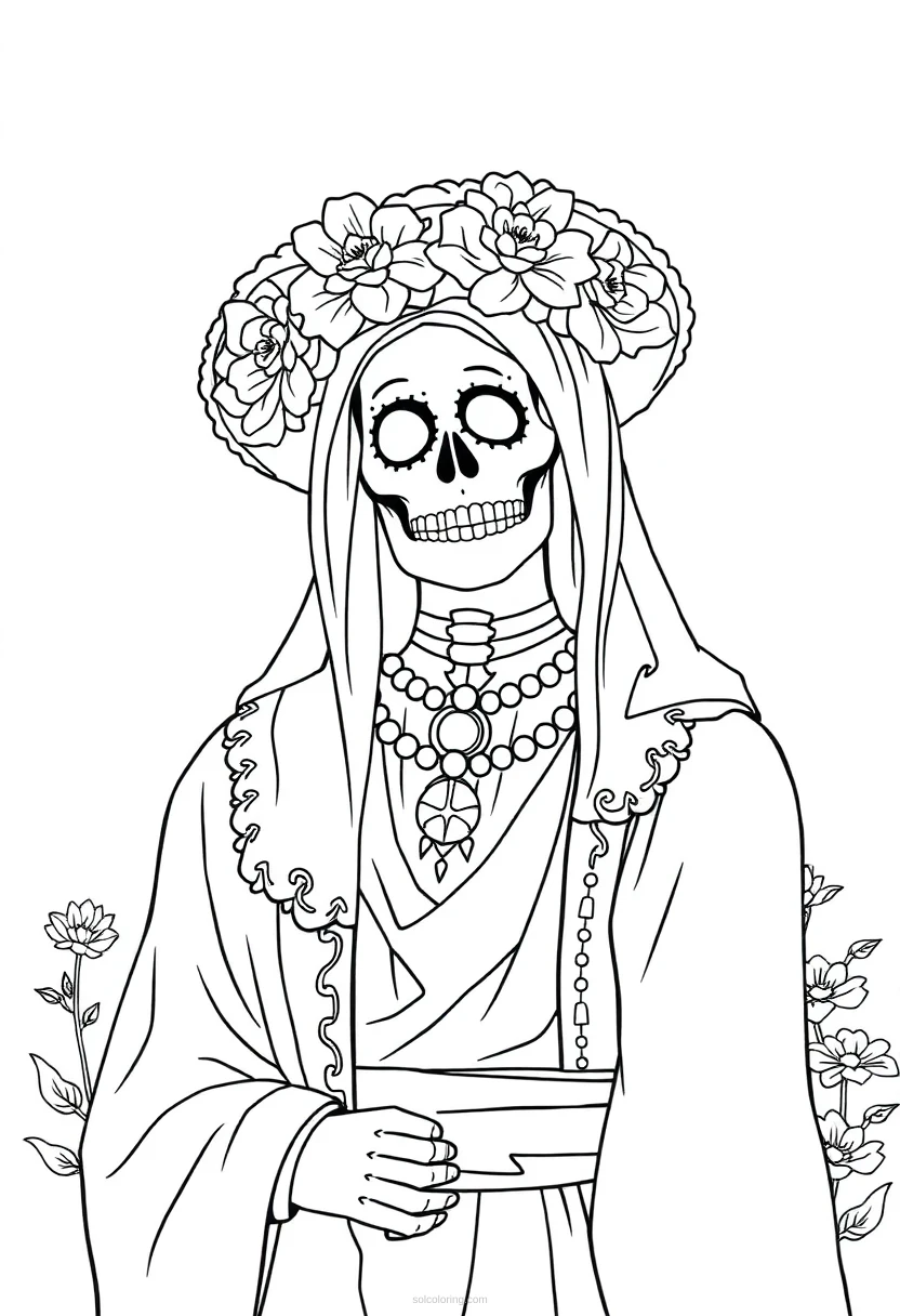 Dia De Muertos Realistic coloring pages