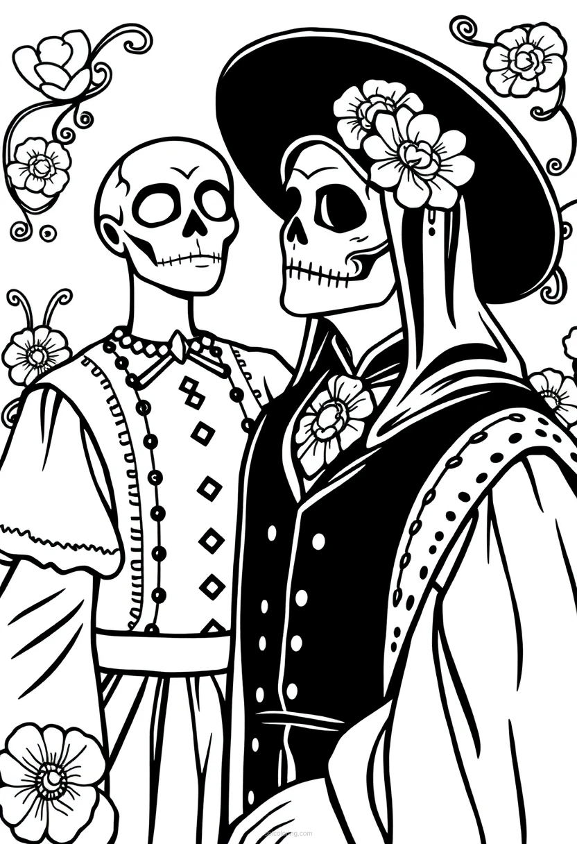 Dia De Muertos Simple coloring pages