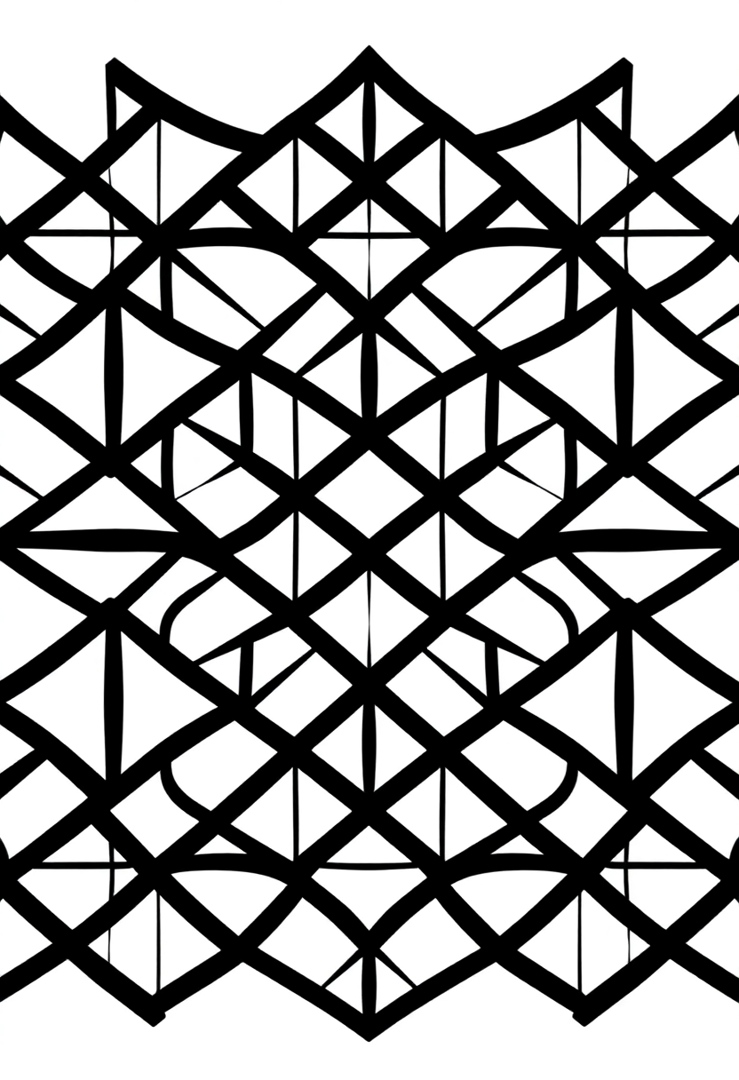 Diamond Lattice Patterns coloring page, free printable
