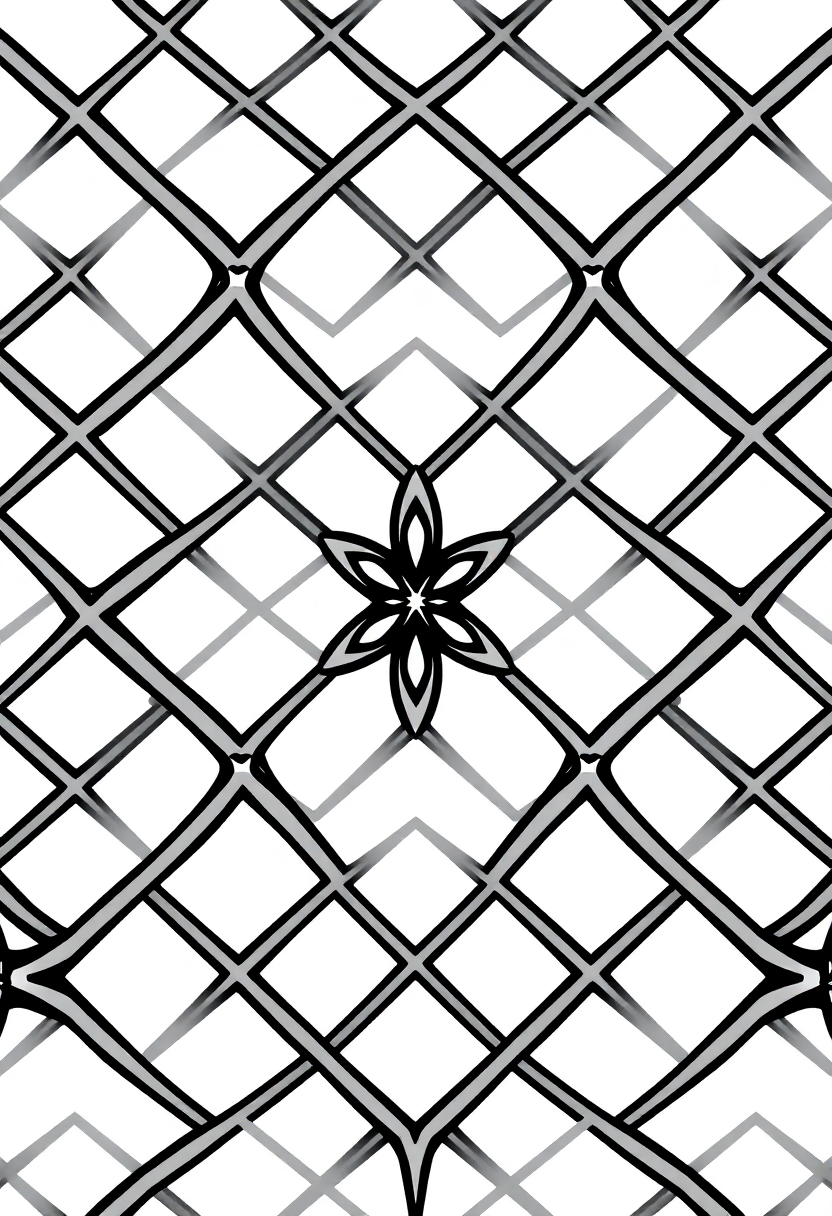 Diamond Lattice Patterns coloring page, free printable