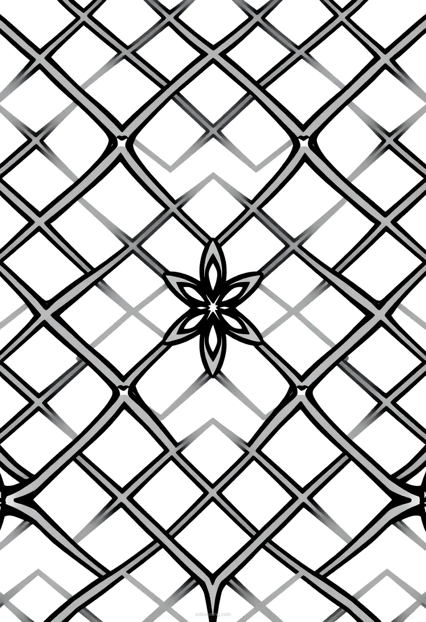 Diamond Lattice Patterns coloring page for kids