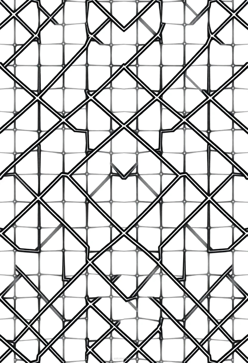 Diamond Lattice Patterns coloring pages