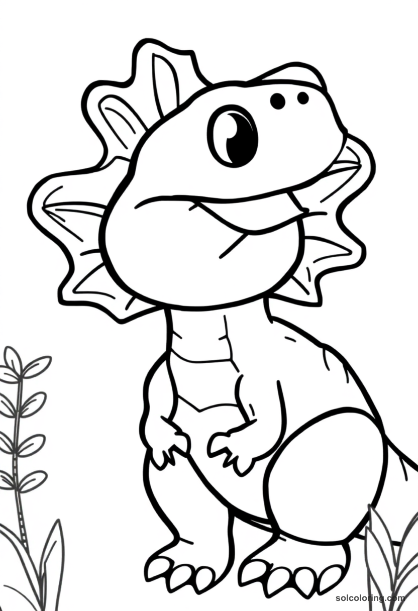 Cute Cartoon Dilophosaurus