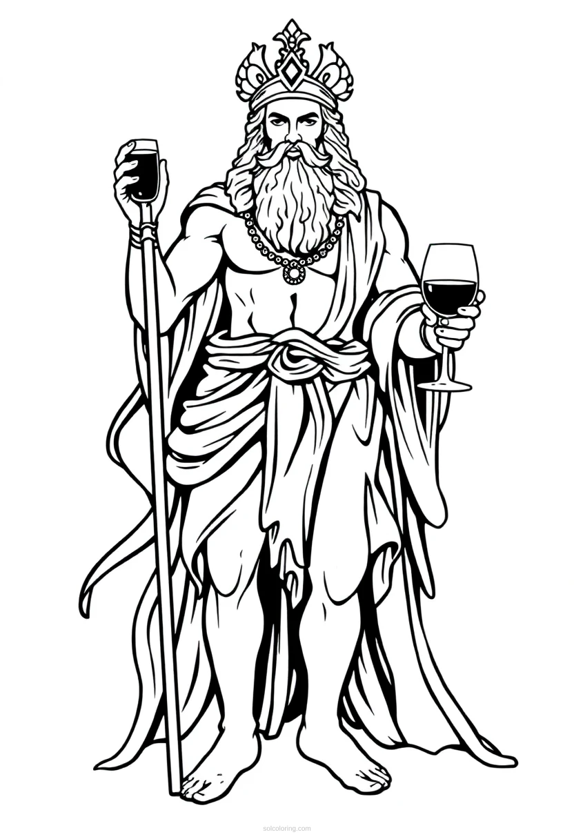 Dionysus Wine God coloring page for kids
