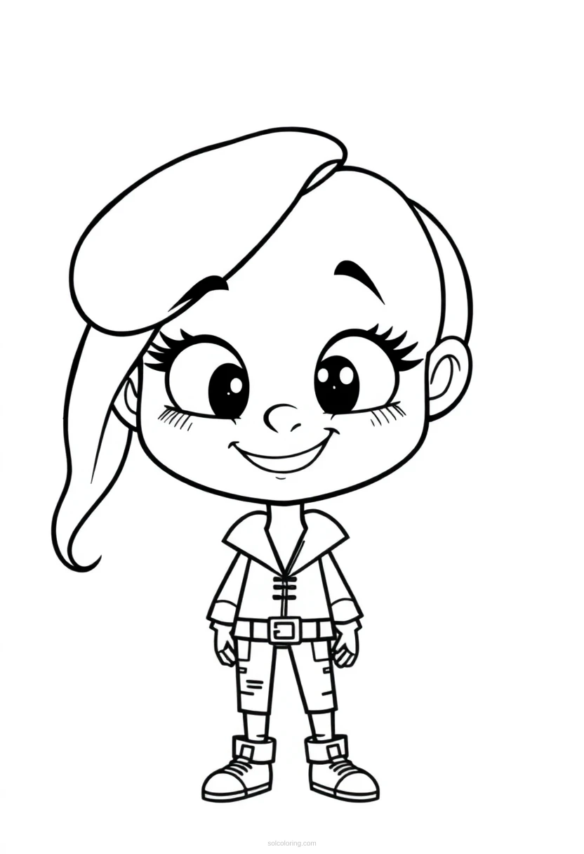 Disaster Girl Smiling coloring page for kids