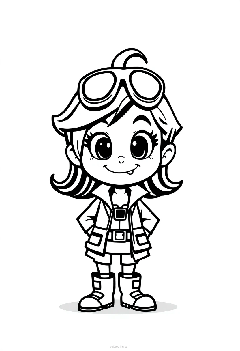 Disaster Girl Smiling coloring page for kids