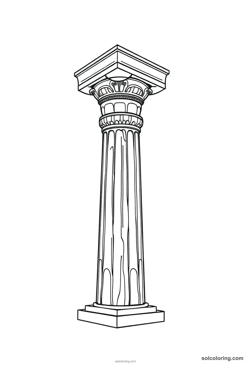Djed Pillar realistic coloring page for kids
