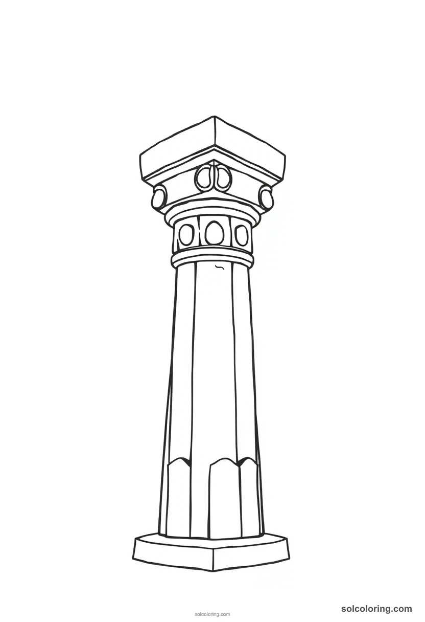 Djed Pillar simple coloring page for kids