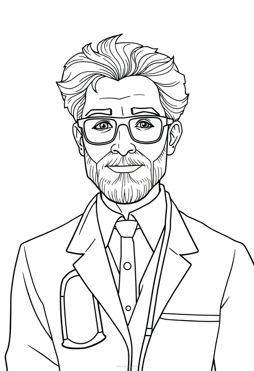 Doctor coloring page for kids