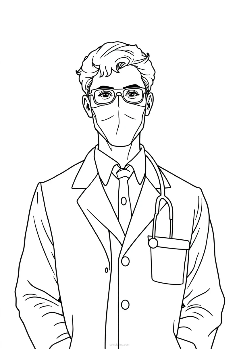 Doctor coloring page for kids