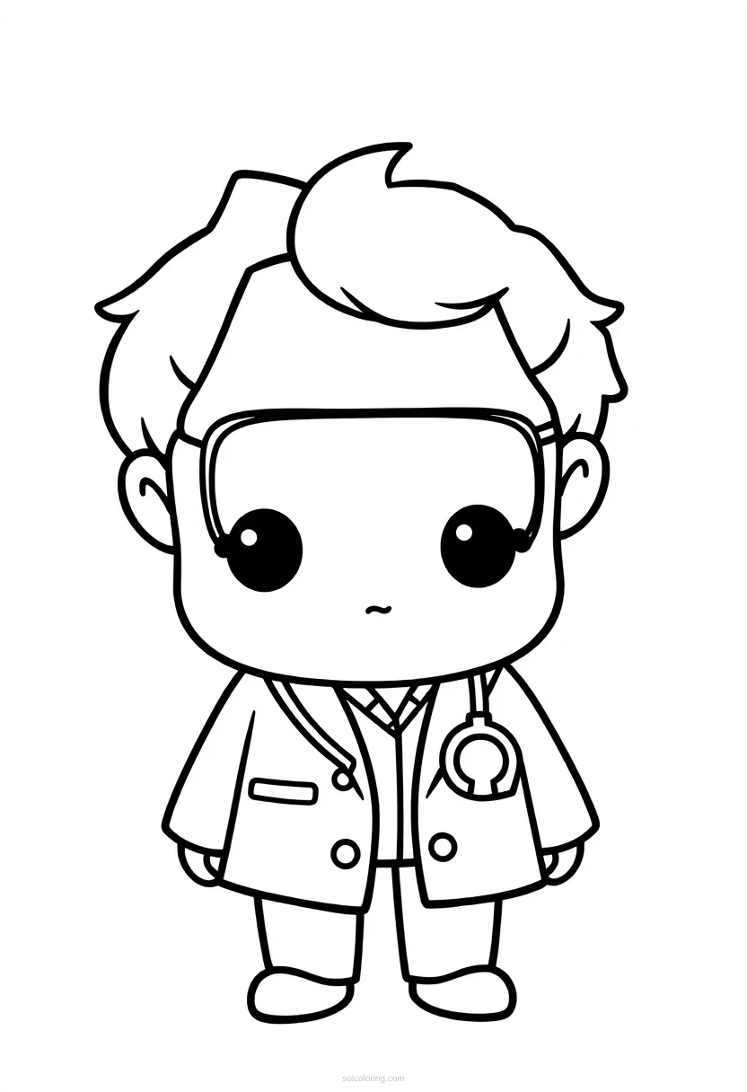 Doctor coloring page for kids