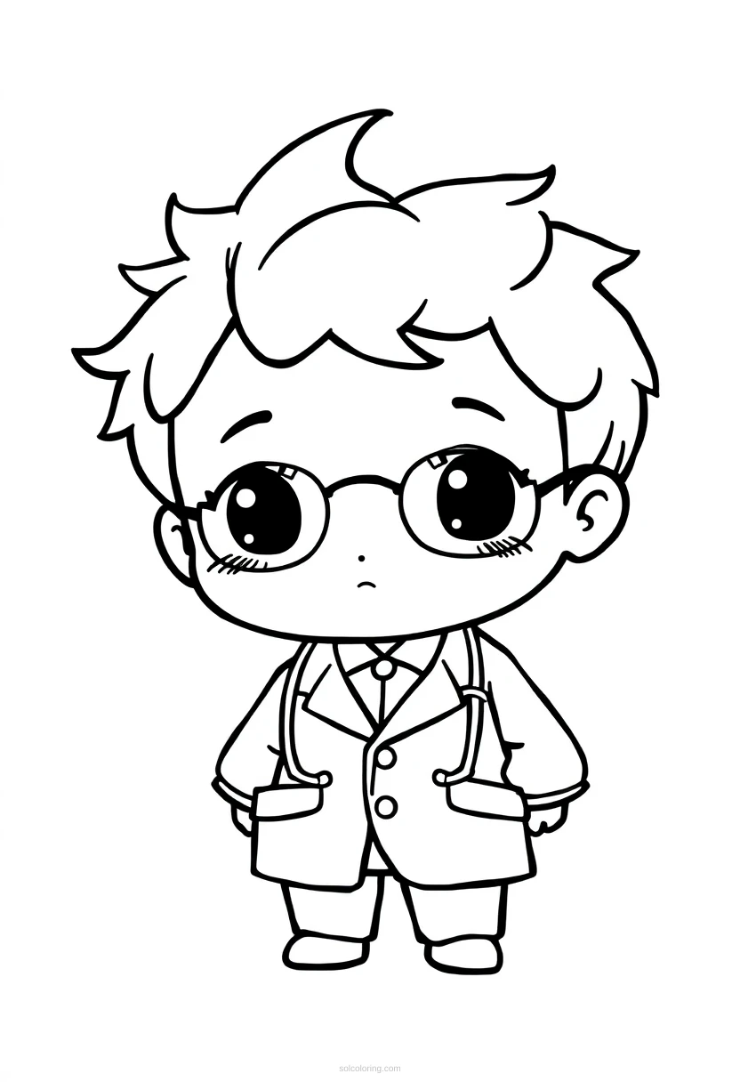 Doctor coloring page for kids