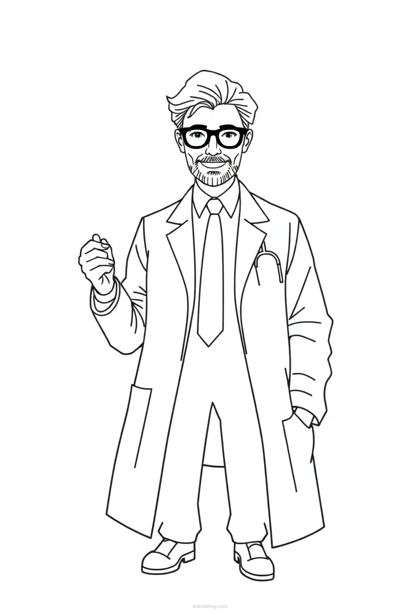 Doctor coloring page for kids