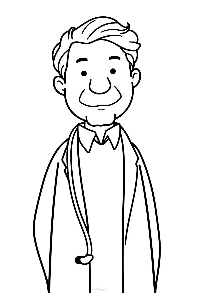 Doctor coloring page for kids