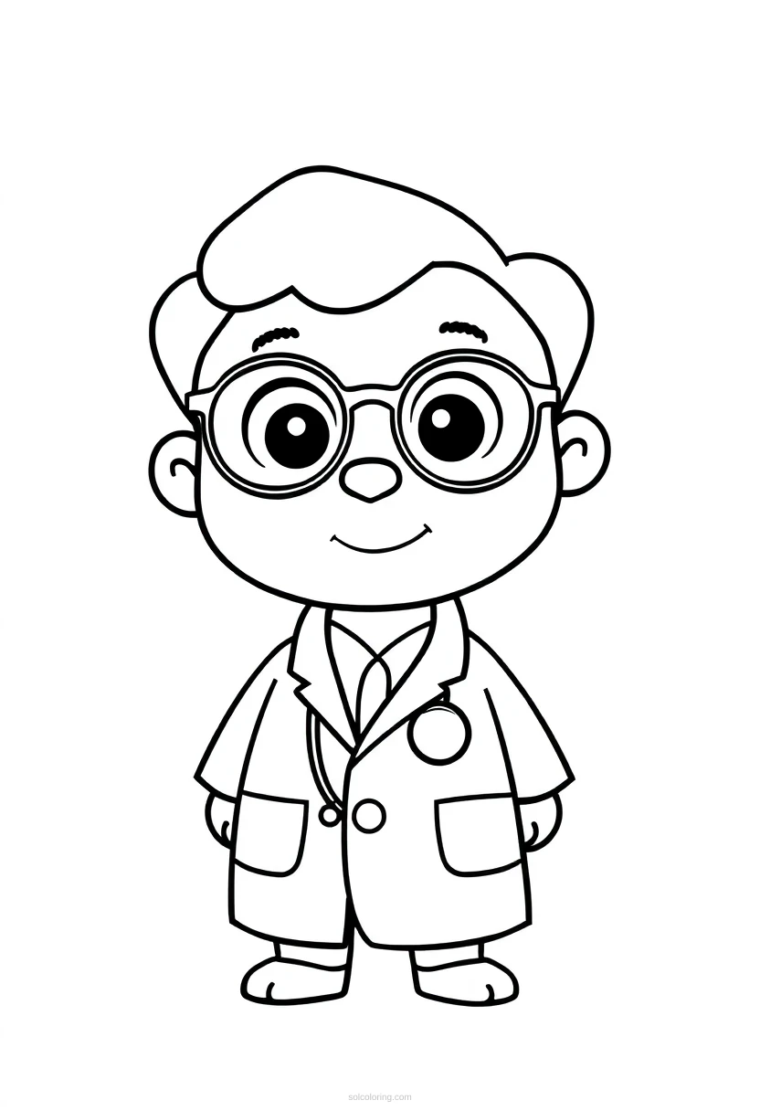 Doctor coloring page for kids