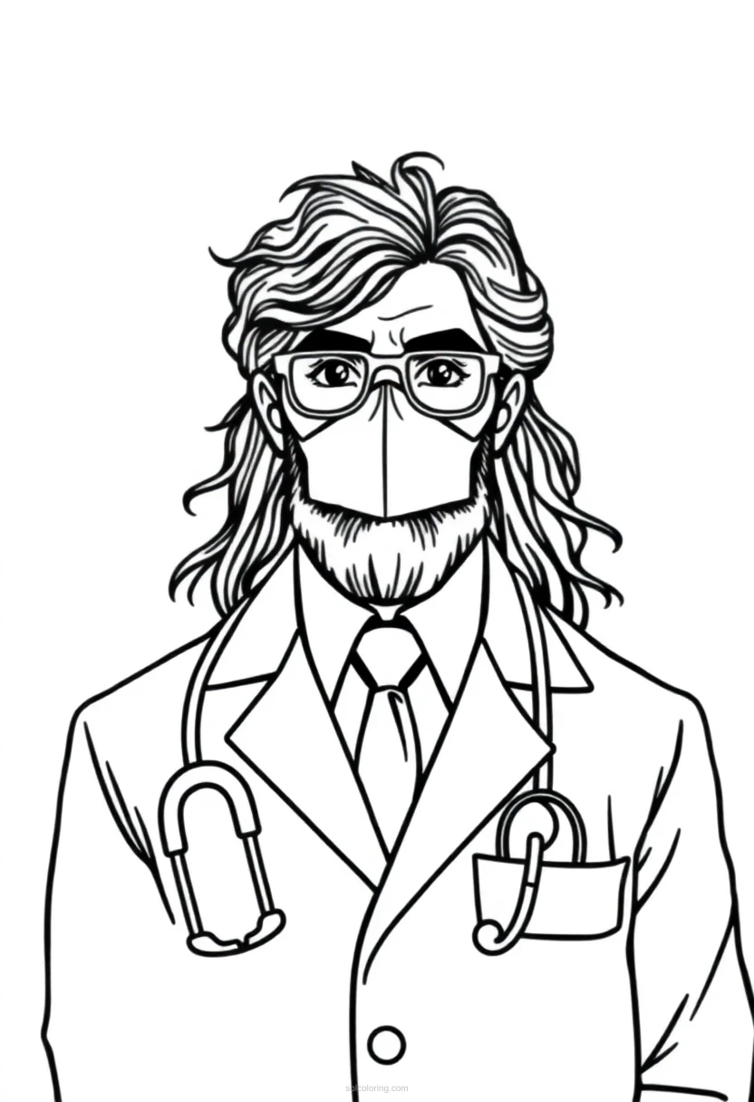 Doctor coloring page for kids