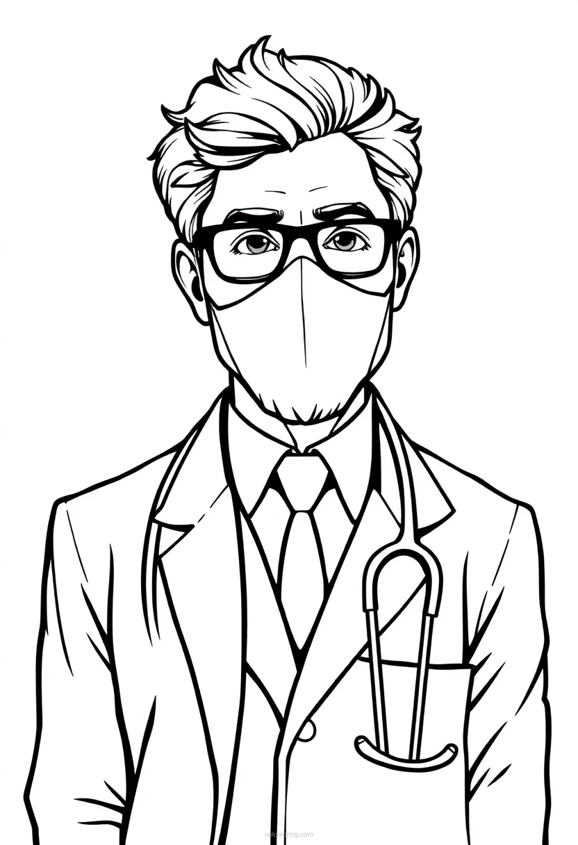 Doctor coloring page for kids