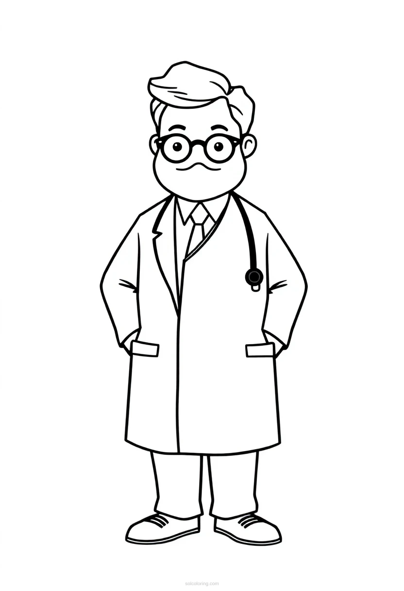 Doctor coloring page for kids